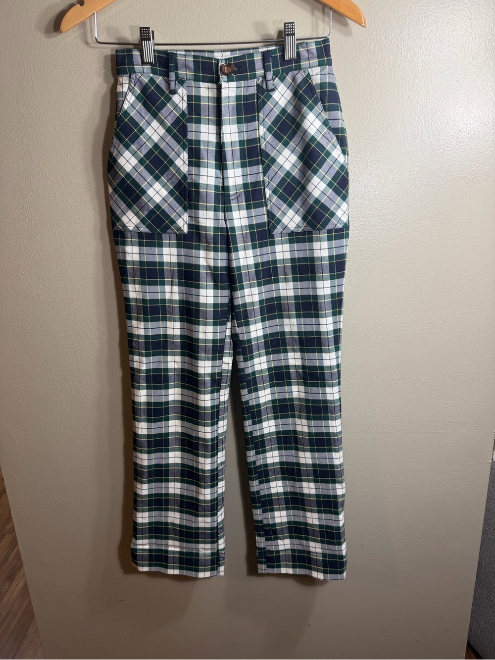 Urban Outfitters Plaid High Rise Straight Leg Pants 0